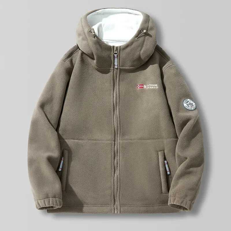 Men's Down Parkas Winter thick mens wool jacket hooded casual outdoor polar cold protective jacket warm Norwegian polar jacket plus jacket Q24080