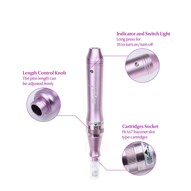 Pink-Gold M7-W Electric Microneedling Pen Cordless Face Care Beauty Device Dr.pen for Skin Care and Personal Care
