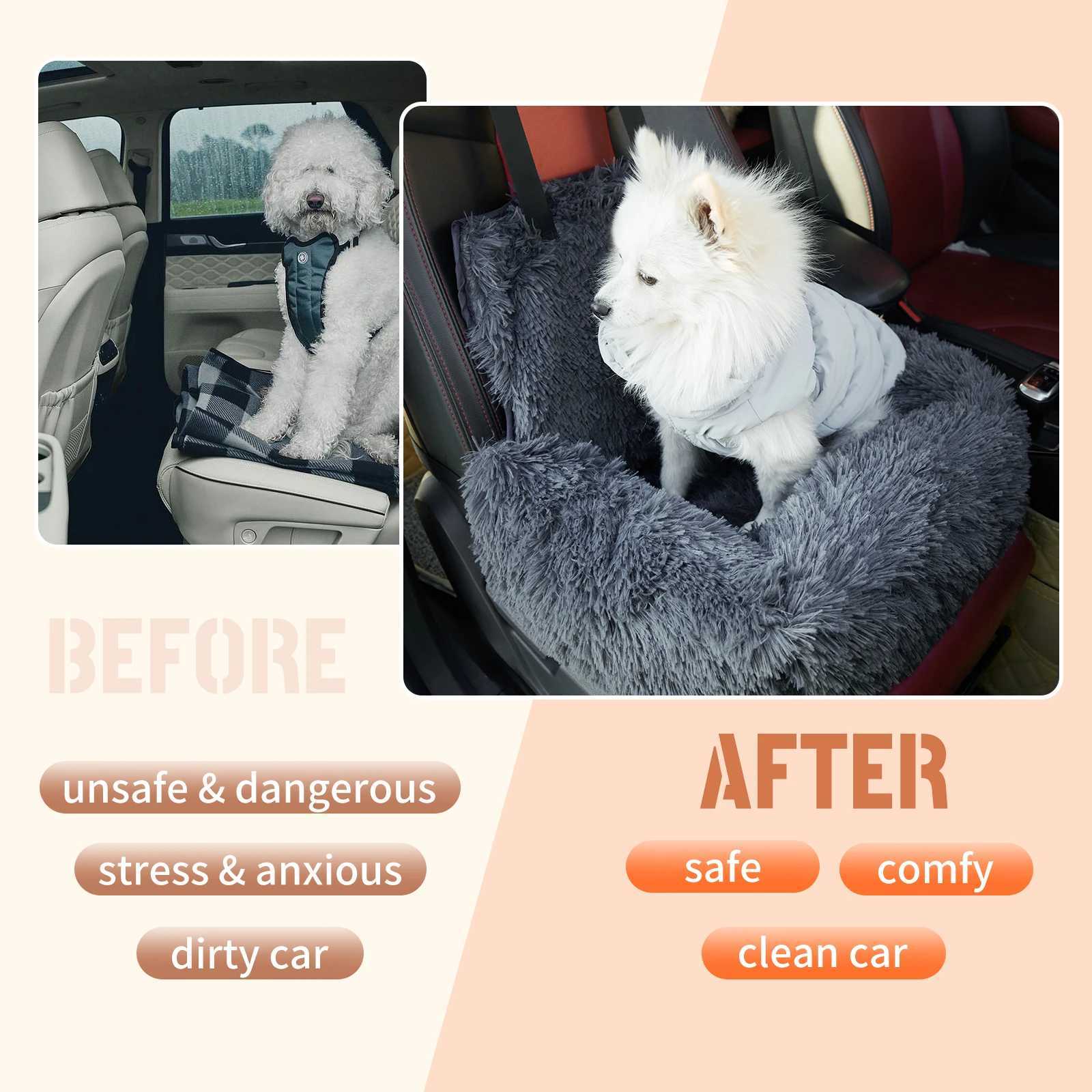 Dog Car Seat Covers Dog Travel Multi-Functional Seat Kennel Portable Travel Bed Pets SUV Seat Carrier Bed Comfortable Dogs Car Seat Q250430