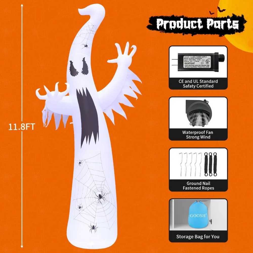 Halloween Inflatables Ghost Outdoor Decorations Blow Up Yard Towering Terrible Spooky Flame Lamp Ghost Y240807