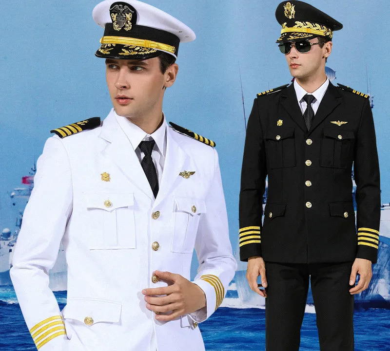 Captain Seaman Professional Uniform Security Guard Business Clothing Costume Suit Pilot Ship Sailor Performance Dress Jacket 240807