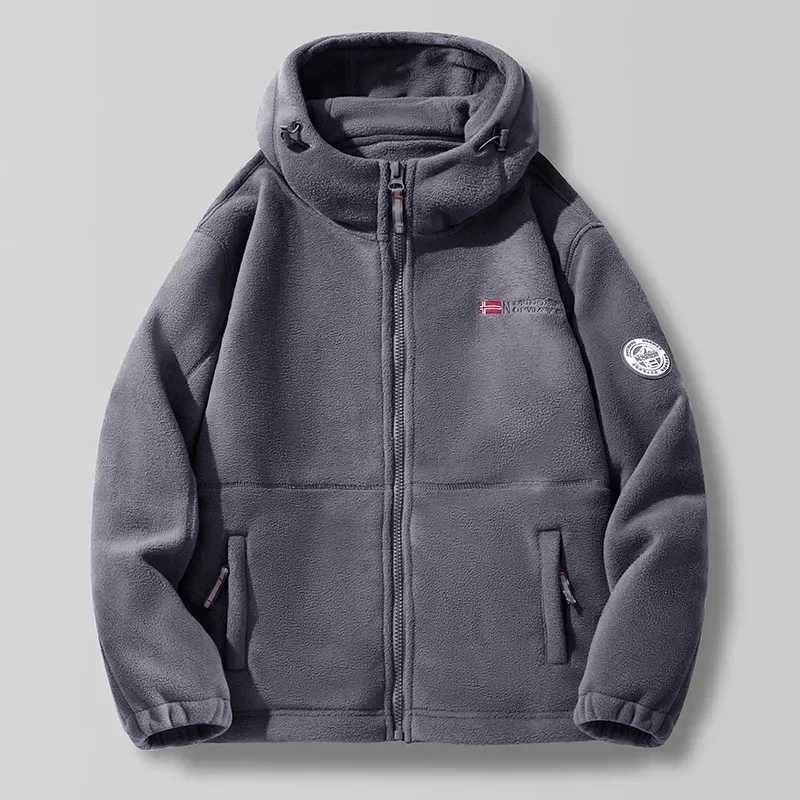 Men's Down Parkas Winter thick mens wool jacket hooded casual outdoor polar cold protective jacket warm Norwegian polar jacket plus jacket Q24080