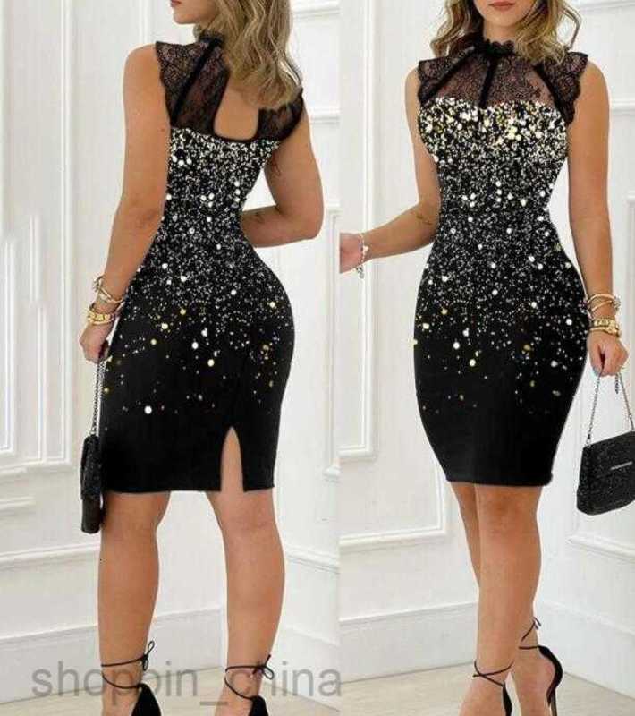 Casual Dresses Summer Dress for Women cross hanging neck geometric printing waist fitting party dress Polyester Sleeveless halter Slim Ladies Bodycon 