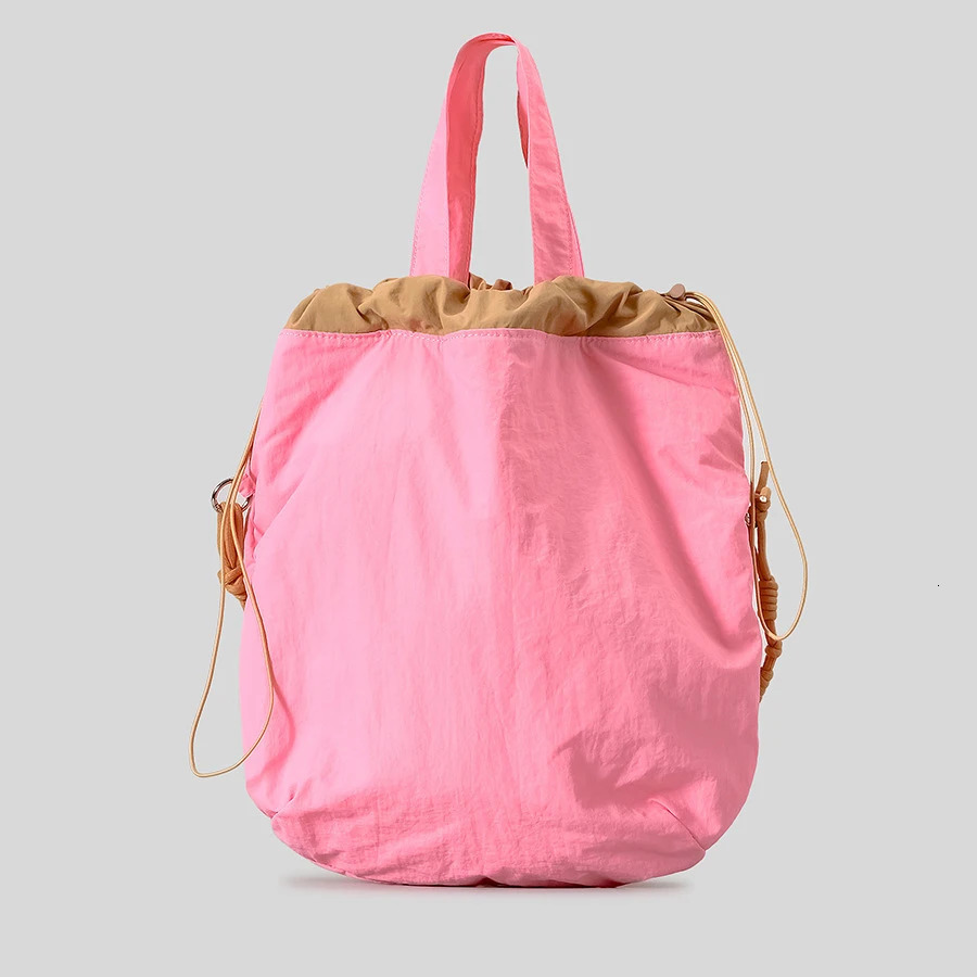 Casual Penelled Women Shoulder Bags Candy Color Large Capacity Tote Bag Hobos Drawsting Canvas Handbags Big Shopper Purses 2024 240808