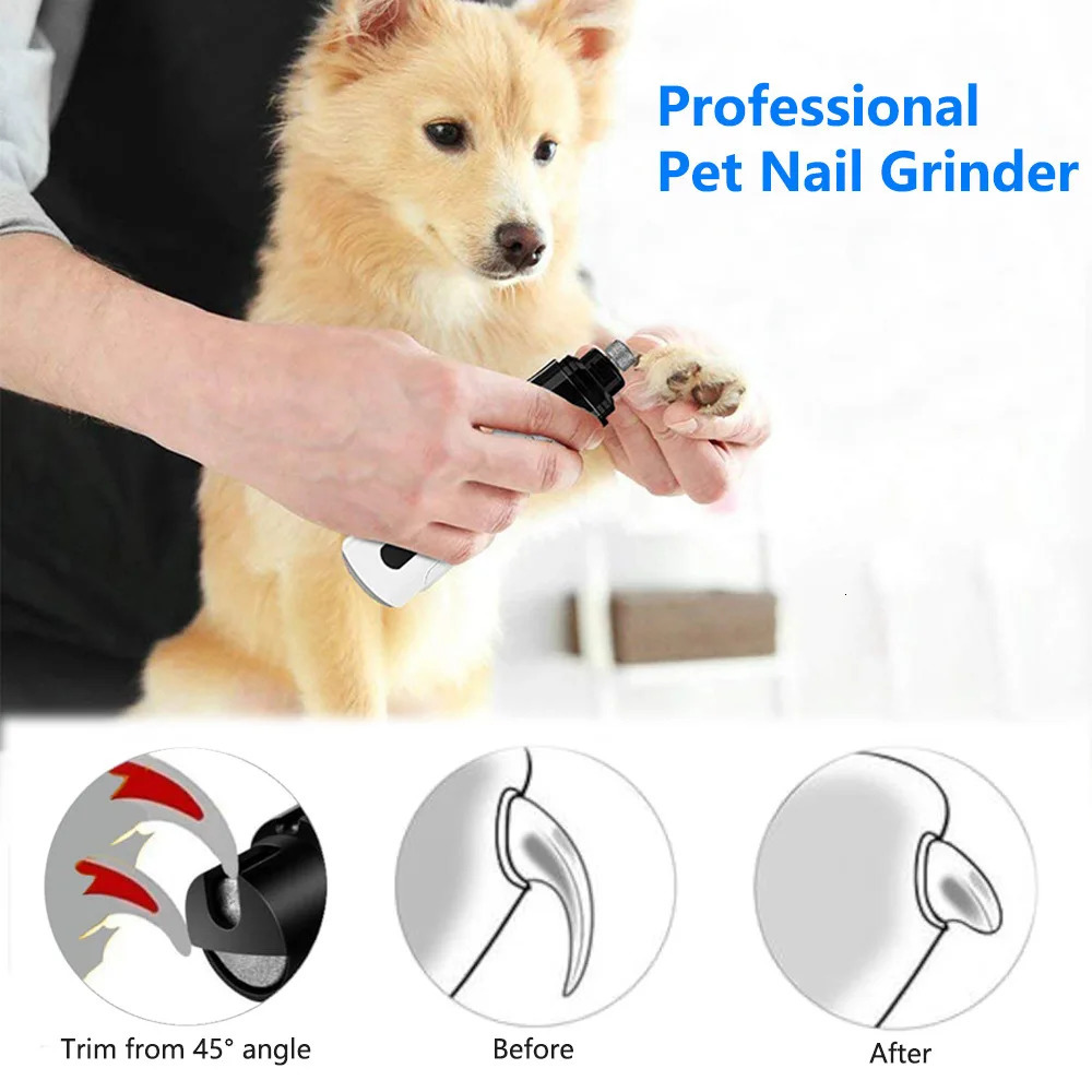 Dog Nail Grinder 2-Speed Electric USB Charging Pet Nail Trimmer Brushless Claw Beauty Smooth 240807