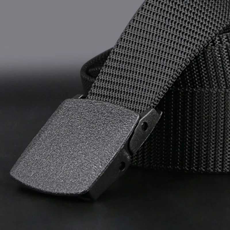 Military mens belt 2023 military adjustable belt mens outdoor travel tactical belt with plastic buckle suitable for pants 120cm W240905