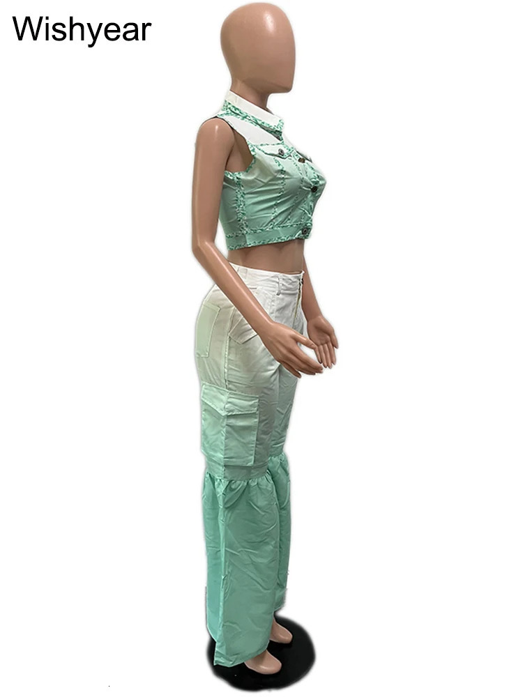 Vintage Shirt and Pocket Straight Wide Leg Flare Pants Womens Birthday Summer Two 2 Piece Set Outfit Party Club Night Tracksuit 240813