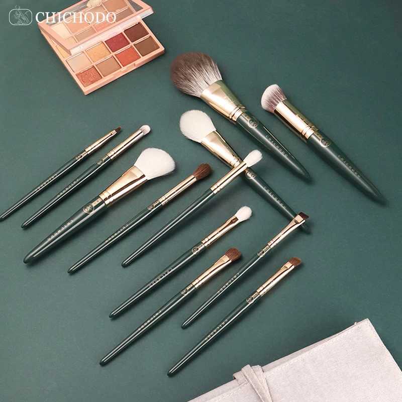 CHICHODO Makeup Brush-Green Cloud Cosmetic Brushes Series-High Quality Animal/Fiber Beauty Pens-Professional Make up Tools Y240807