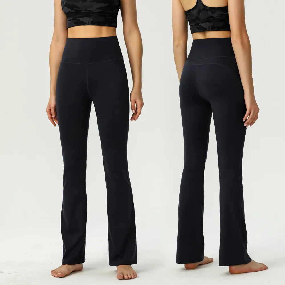 5A Womens Yoga flare leggings Wear Sports Lady's Pants Lady's Hip Lift Tight High Waist Nude Fitness Exercise Pants Gym Leggings yoga flared pants
