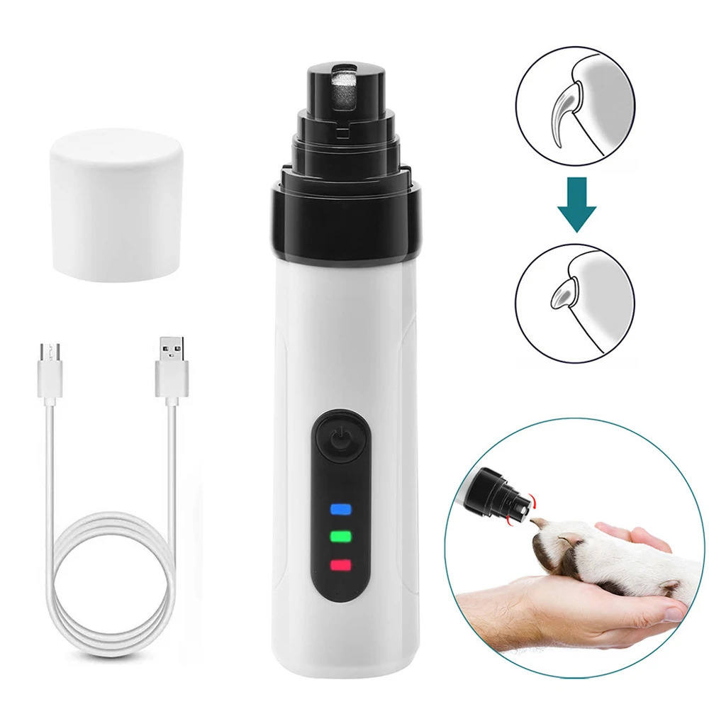 Dog Nail Grinder 2-Speed Electric USB Charging Pet Nail Trimmer Brushless Claw Beauty Smooth 240807