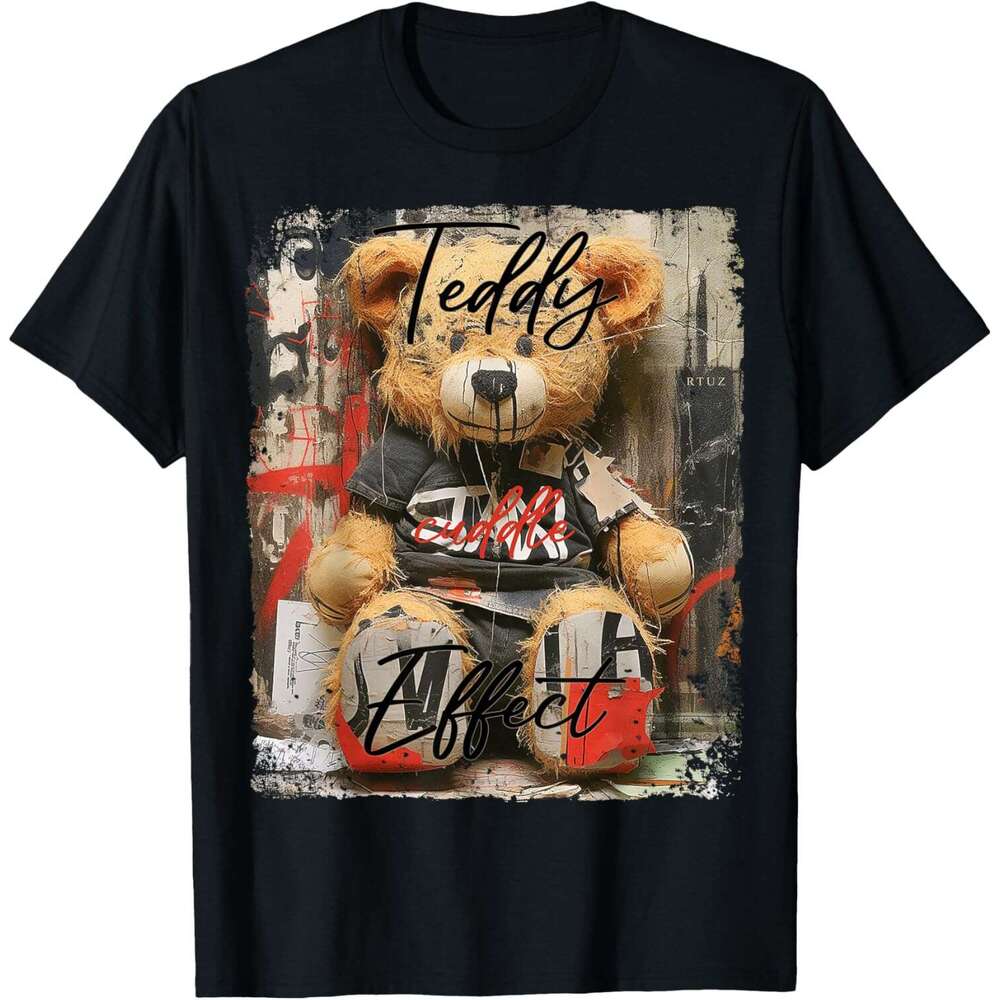 25ss Casual T shirt for Mens Womens Cute Teddy Bear Graffiti Vintage Teddy T-Shirt Tshirt Graphic Tee Tops Summer Clothes Short sleeve Free shipping