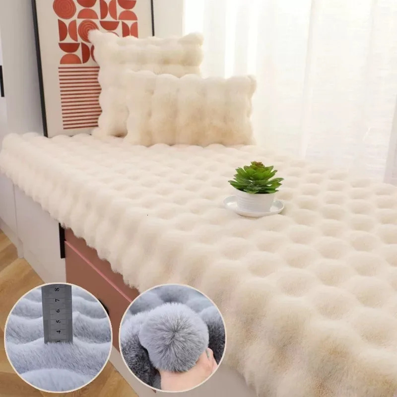Plush Faux Rabbit Fur Area Rug Soft Bubble Velvet Floor Mat Bedroom Bedside Rugs Living Room Fluffy Carpet Home Decor 0802 H260226