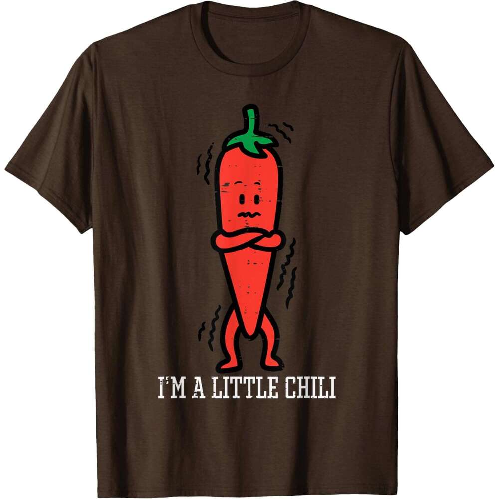T shirt for Mens Womens Im Little Chili Funny Saying Pepper Food Pun T-Shirt Shirts Tshirt Graphic Tee Casual Tops Clothes Short sleeve Free shipping