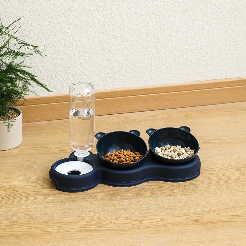 Pet cat dog plastic opaque rice moisture-proof mouth, anti knock automatic drinking bowl, pet supplies
