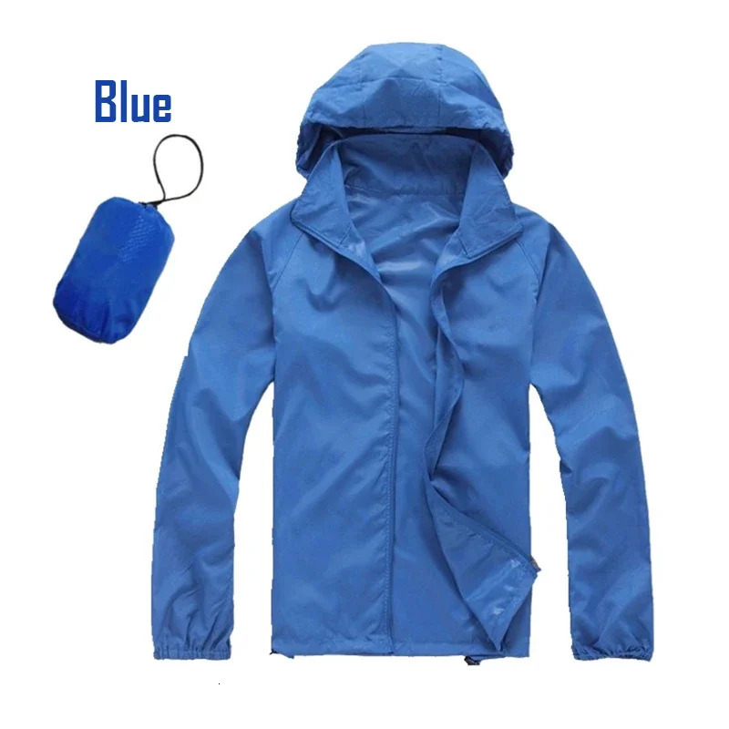 Camping raincoat mens waterproof and clothing fishing hunting quick drying skin windproof UV resistant jacket 240812