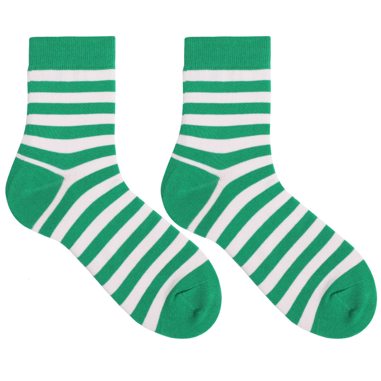 Green casual clover striped jacquard Saint Patrick thick mid length cotton socks dongdumaoyi
