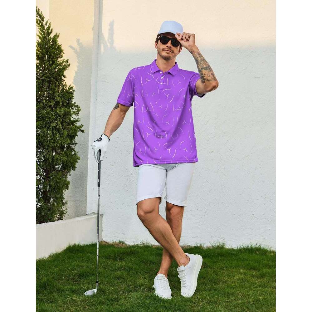 Fashion Mens Polo shirt Quick-Dry Moisture Wicking Short Print Funny Golf Shirts Collared Shirt Polos shirts tshirt Casual tops summer clothes