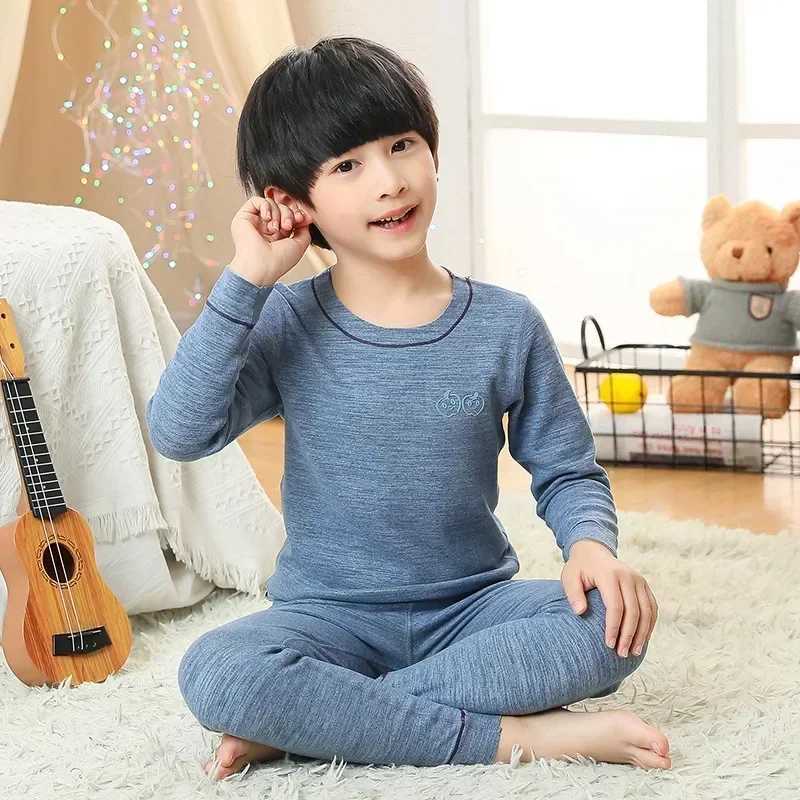 NEW Child Boy Pajamas for 1-10 Years Winter Thermal Underwear Suit Baby Girl Clothes Toddler Warm Sleepwear Kids Sleep Pyjamas Y240807