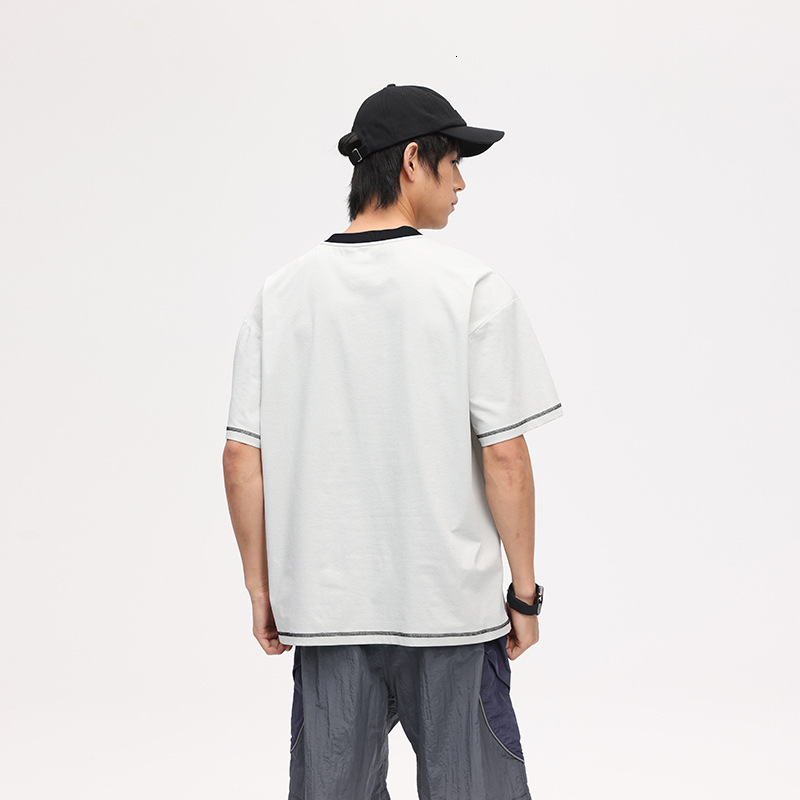 Fashion Bright Thread Short Sleeve T-shirt for Mens Summer Thin Style Trendy Brand Half Sleeve Loose Casual Couple t