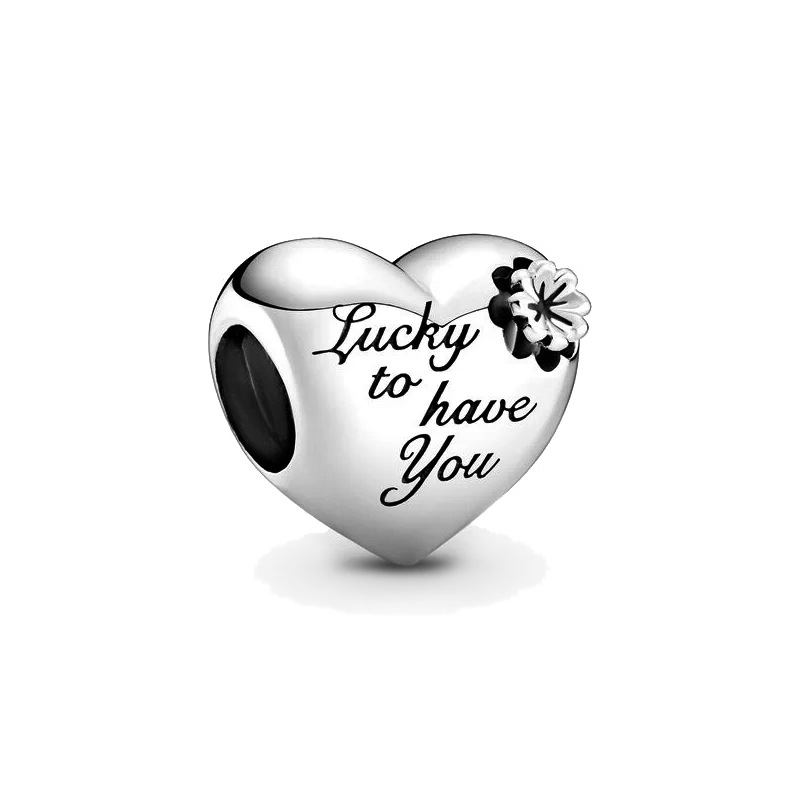 Daughter Mom Love PAN DS Beads For Jewelry Making Women Silver Heart Charm For Bracelet Necklace Mother Is Birthday Gift
