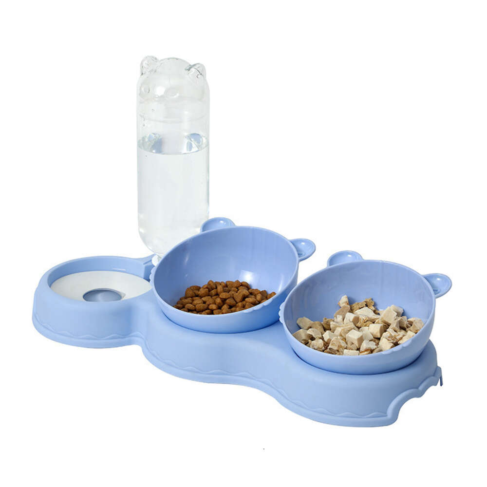 Pet cat dog plastic opaque rice moisture-proof mouth, anti knock automatic drinking bowl, pet supplies