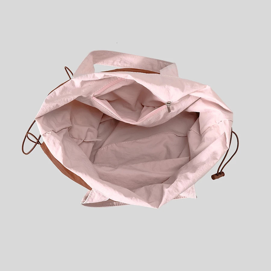 Casual Penelled Women Shoulder Bags Candy Color Large Capacity Tote Bag Hobos Drawsting Canvas Handbags Big Shopper Purses 2024 240808
