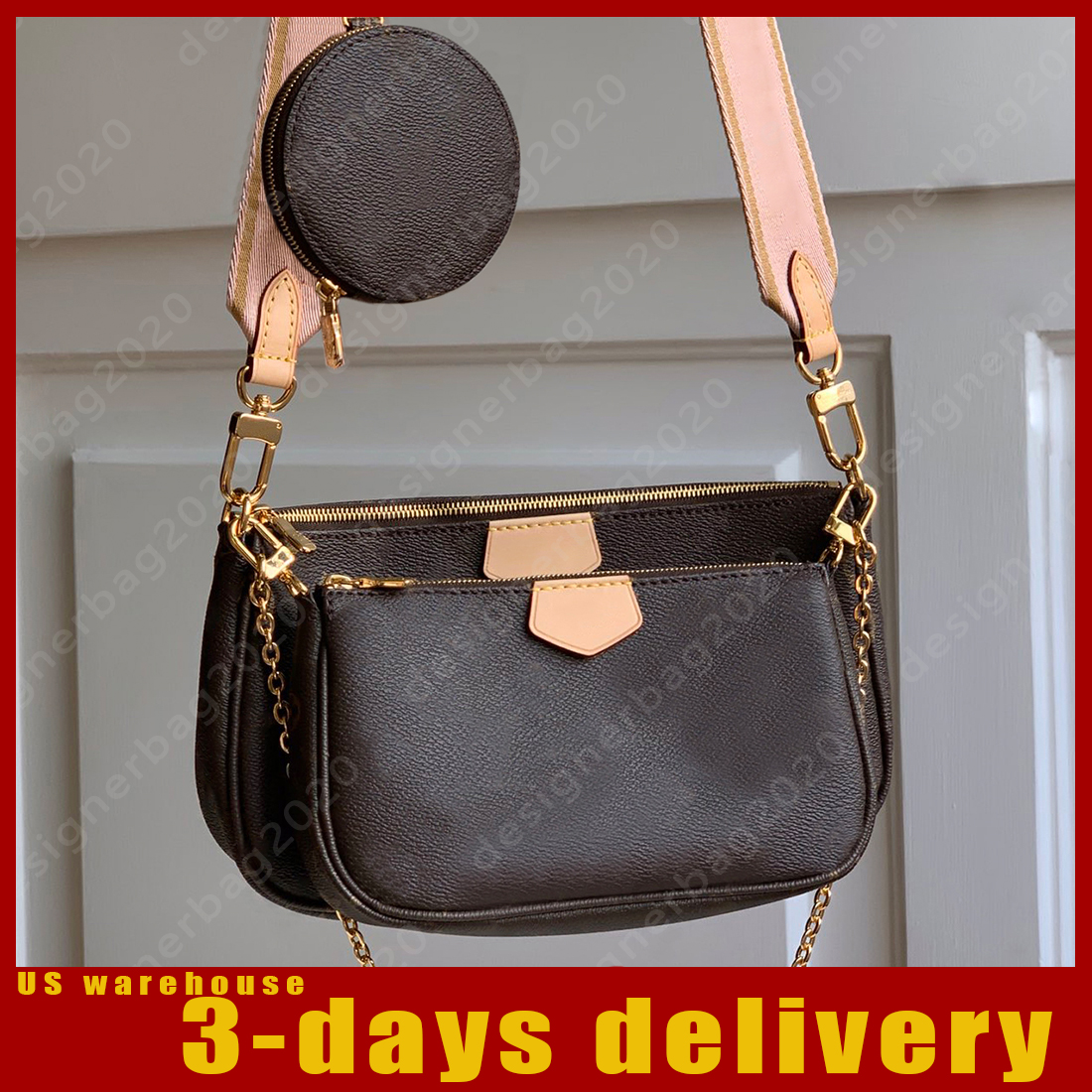 3 Pezzi Borsa A Tracolla Designer Donna Borse Rosa Borsa Da Donna Borsa Di Luss…