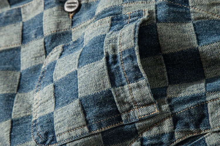 American casual retro plain denim vest multi pocket sleeveless plaid workwear Amekaji Y2k for young men 240807