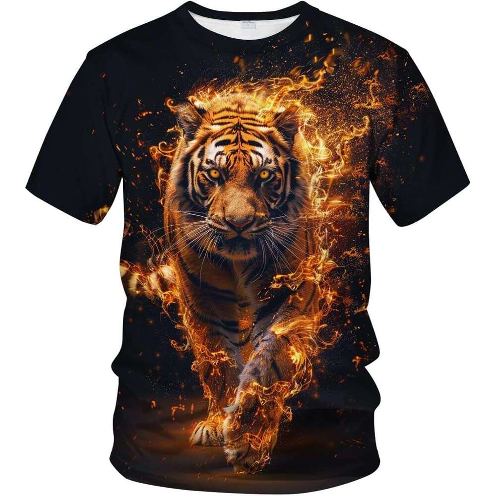 Mens T shirt Novelty Tiger T-Shirt Funny Animal Graphic Tee Shirt shirts tshirt graphic tee Casual tops summer clothes Short sleeve Free shipping