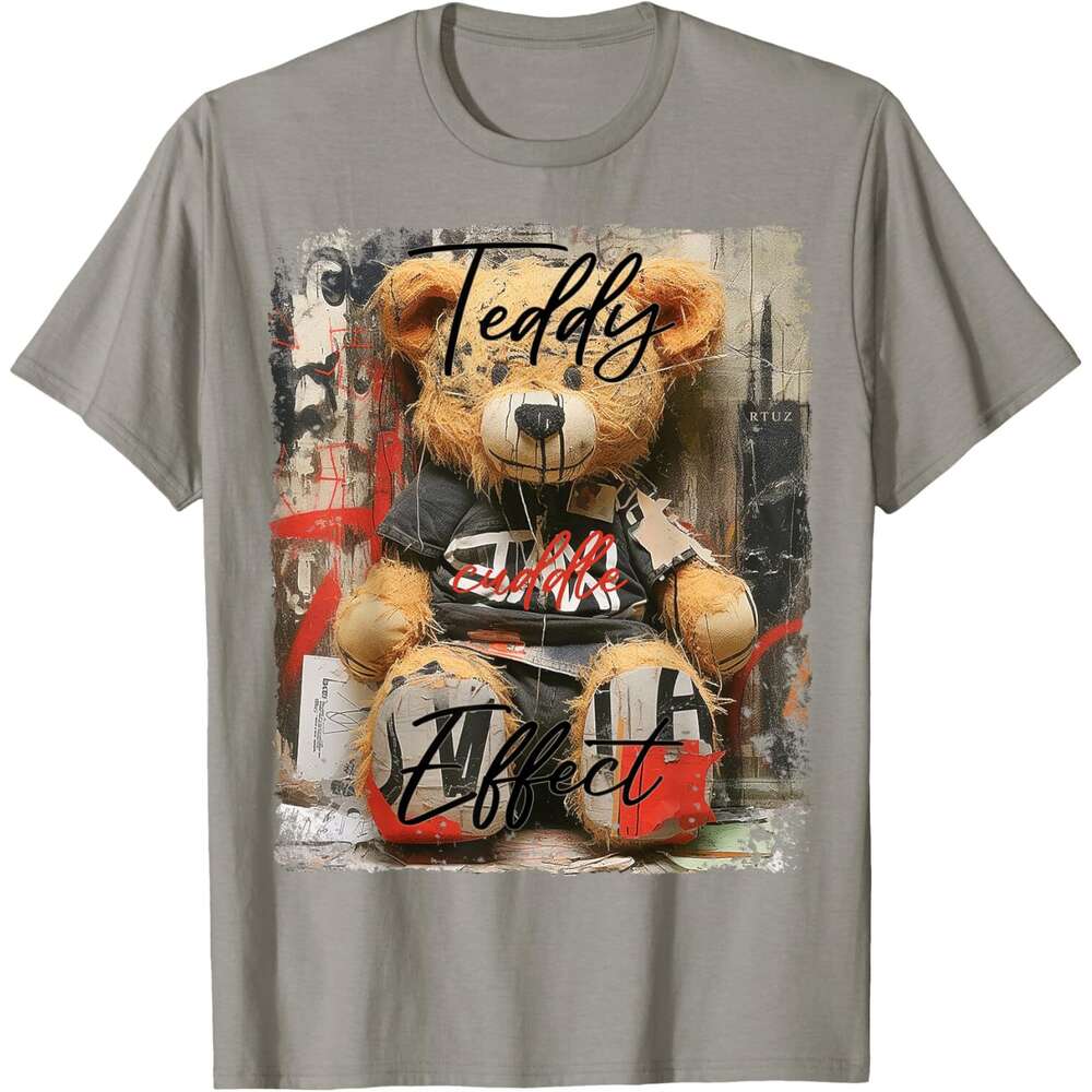 25ss Casual T shirt for Mens Womens Cute Teddy Bear Graffiti Vintage Teddy T-Shirt Tshirt Graphic Tee Tops Summer Clothes Short sleeve Free shipping