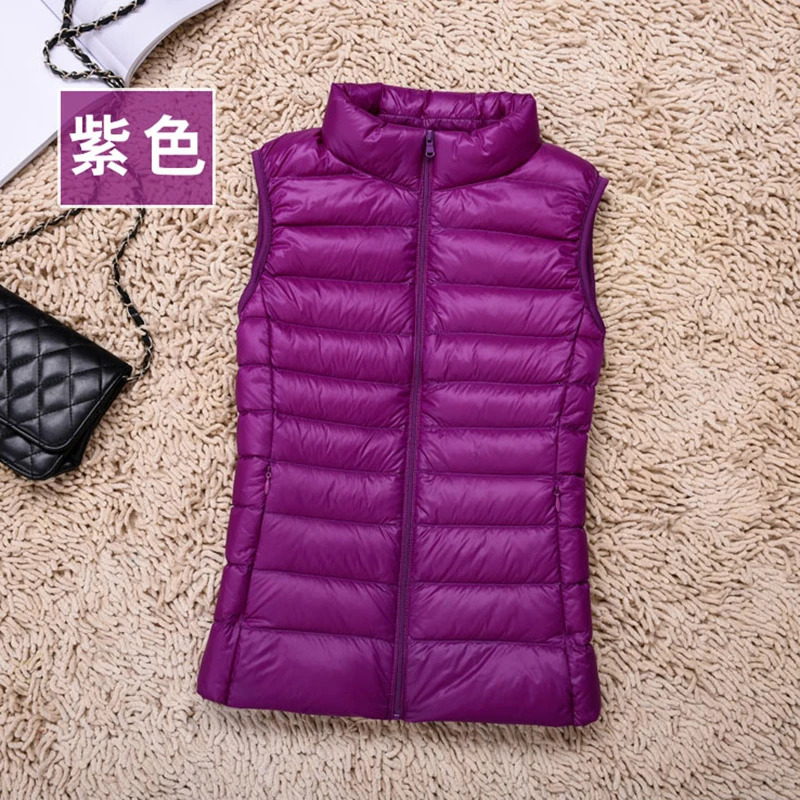 Ultralight Down Vest Women Sleeveless Women Duck Down Waistcoat Puffy Padded Warm Vest Jacket Windproof Warm Portable 240808