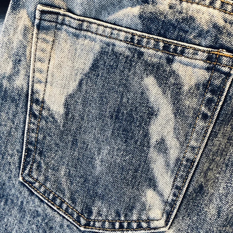 Punk Baggy Jeans For Men Streetwear Washed Printed Pattern Large Size Men Biker Jeans American Loose Jeans High Street Jeans 240808