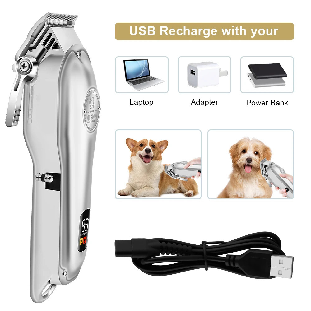 Digital Display Pet Hair Clipper Professional Cutting Machine Dog Hair Trimmer Animal Grooming Shaver Cutter Machine for Cats 240807