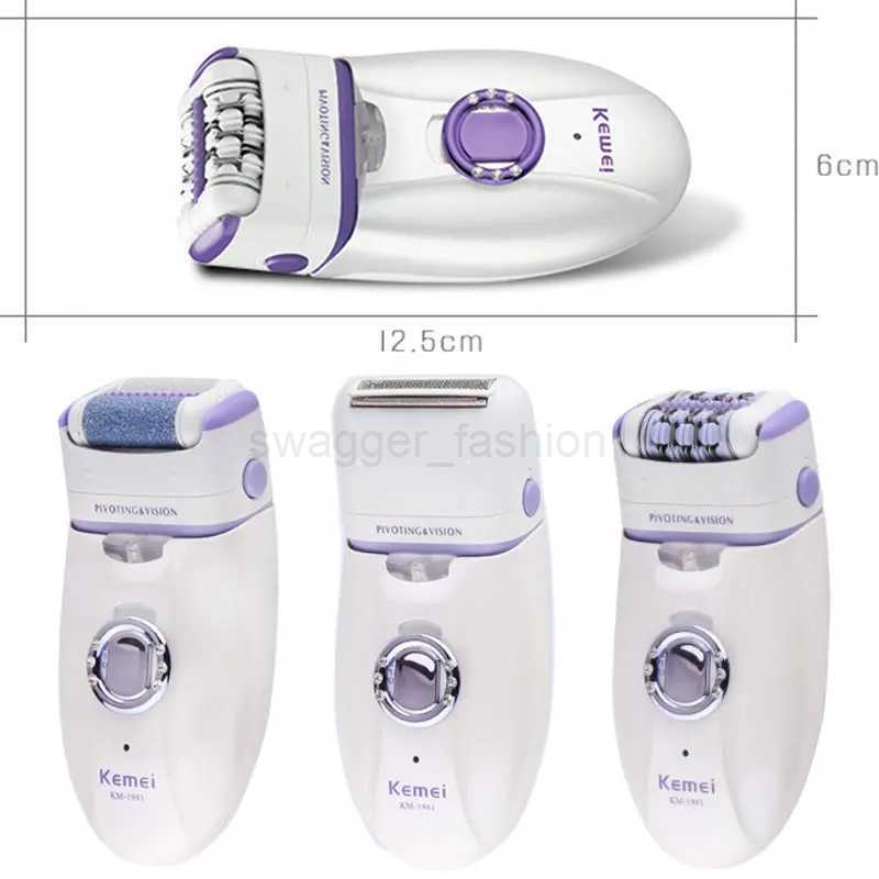 Kemei 1981 3in1 Electric Women Epilator Female Shaver Leg Body Hair Removal Lip Chin Depilatory Lady Bikini Trimmer Facial HairXJ240808