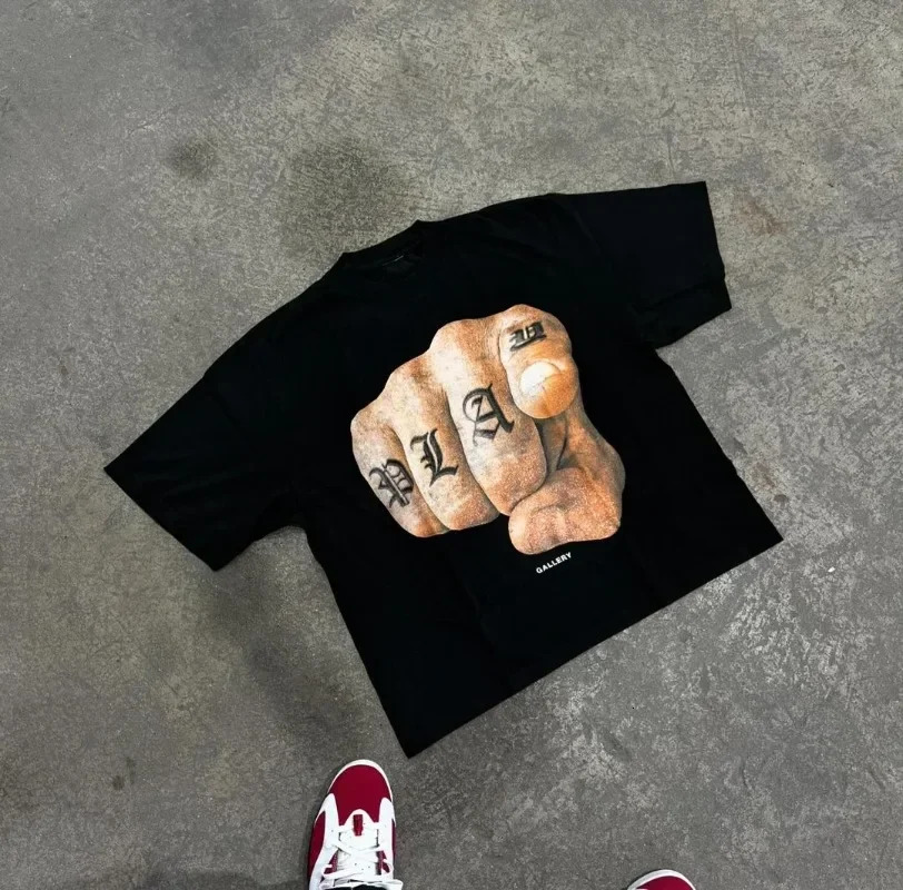 Summer Y2K Mens Tshirt Retro Harajuku Gothic Printed Pattern Hip Hop Womens Street Clothing Oversized Top Punk Cotton Loose w240822