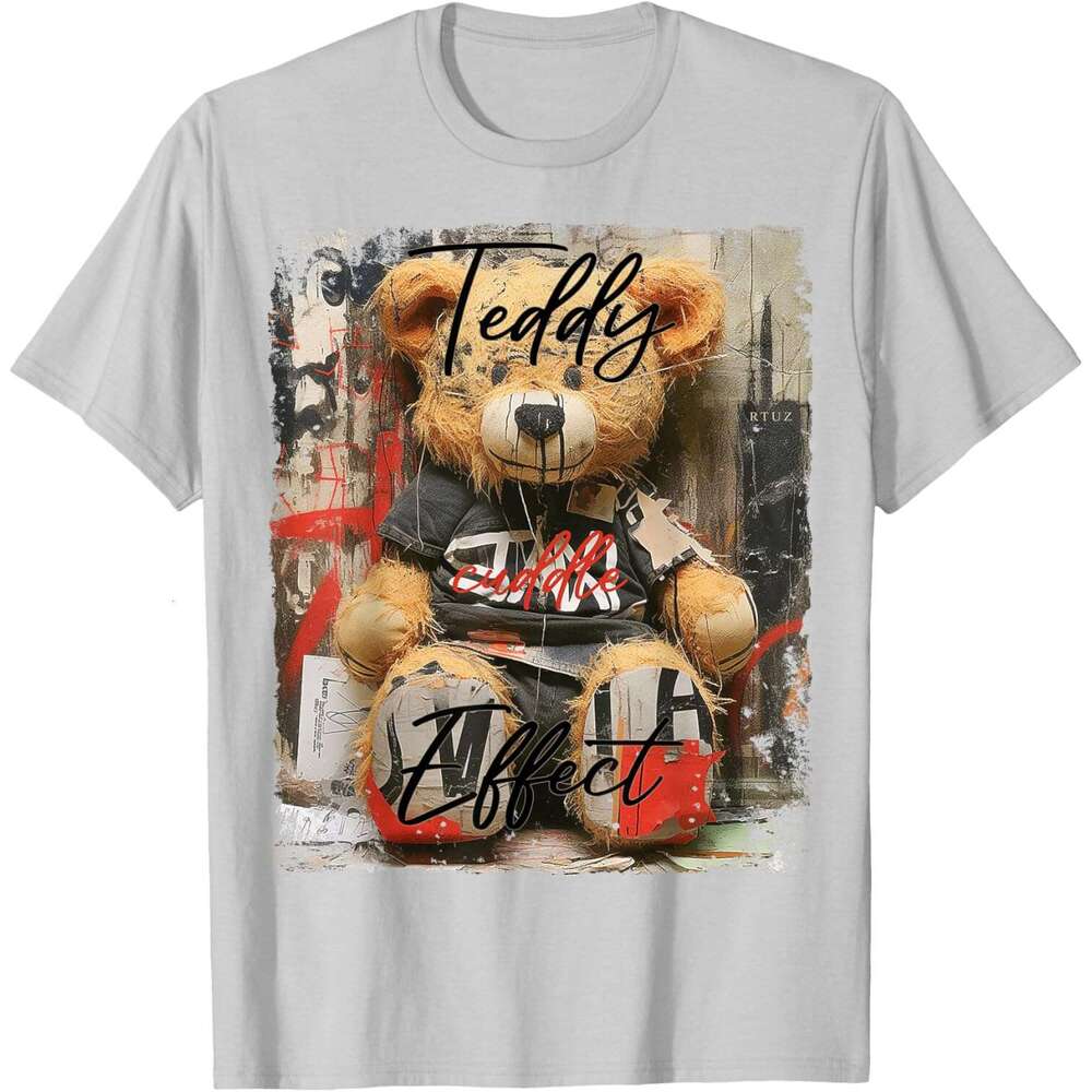 25ss Casual T shirt for Mens Womens Cute Teddy Bear Graffiti Vintage Teddy T-Shirt Tshirt Graphic Tee Tops Summer Clothes Short sleeve Free shipping