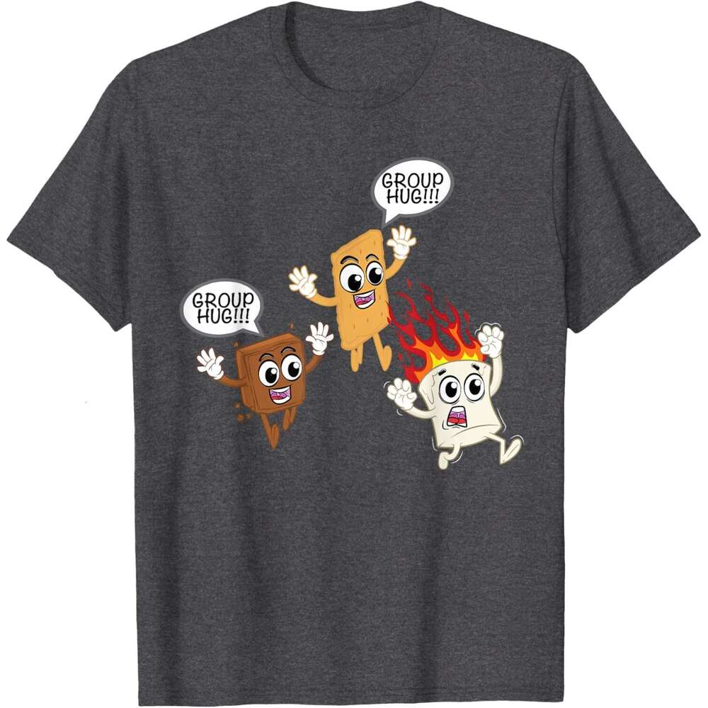 T shirt for Mens Womens Camping Smores Roasted Marshmallow Group Hug T-Shirt Shirts Tshirt Graphic Tee Casual Tops Clothes Short sleeve