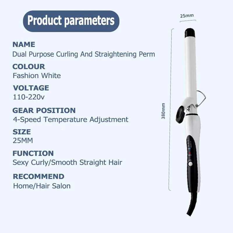 25Mm Hair Curlers Negative Ion Ceramic Care Big Wand Wave Hair Styler Curling Irons 3 Temperatures Fast Heating Styling ToolsXJ241010