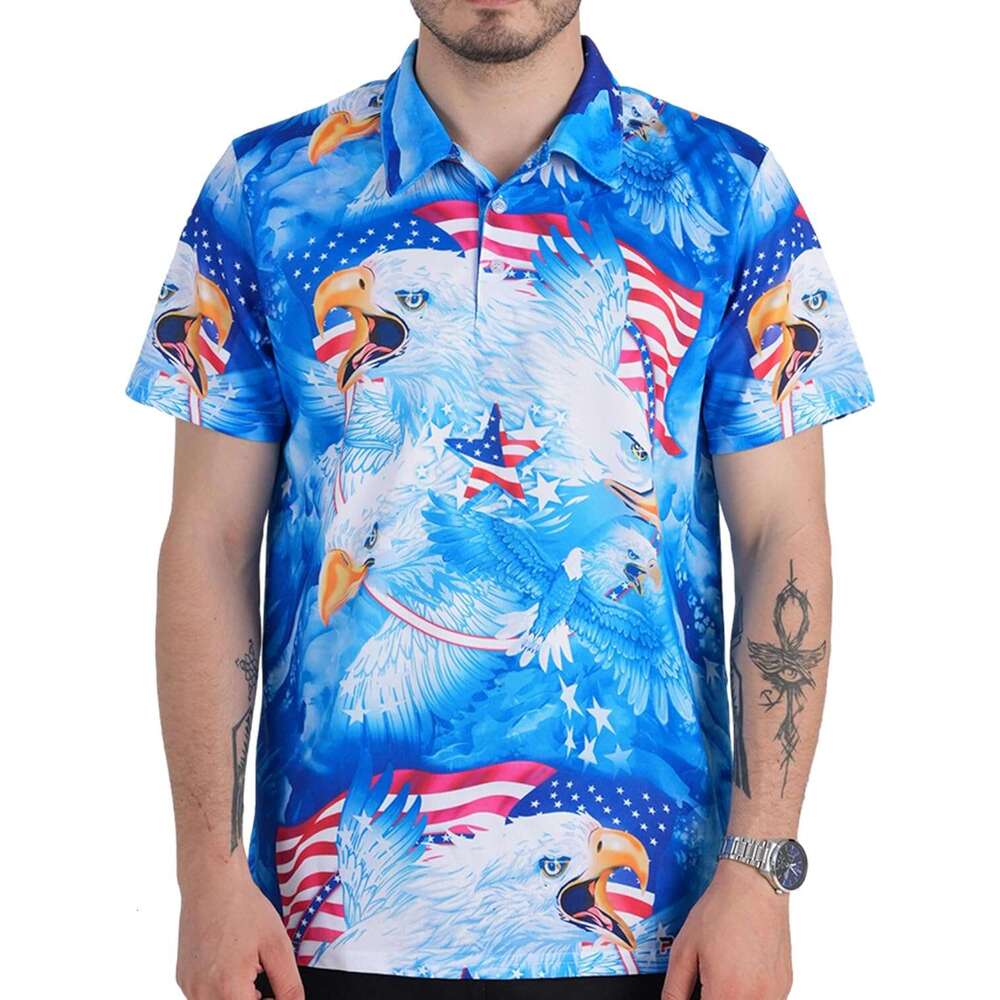 Fashion Mens Polo shirt Golf Shirts for Men Hawaiian Funny Crazy Print Mens fashion Polos shirts tshirt Casual tops summer clothes Short sleeve Free s