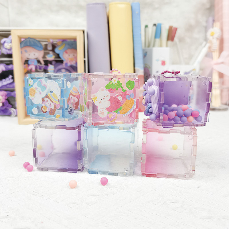 DIY GuKa Magic Cube Set Creative Children's Handmade GuKa GuKa Disk Gradient Transparent Magic Cube Puzzle Toy