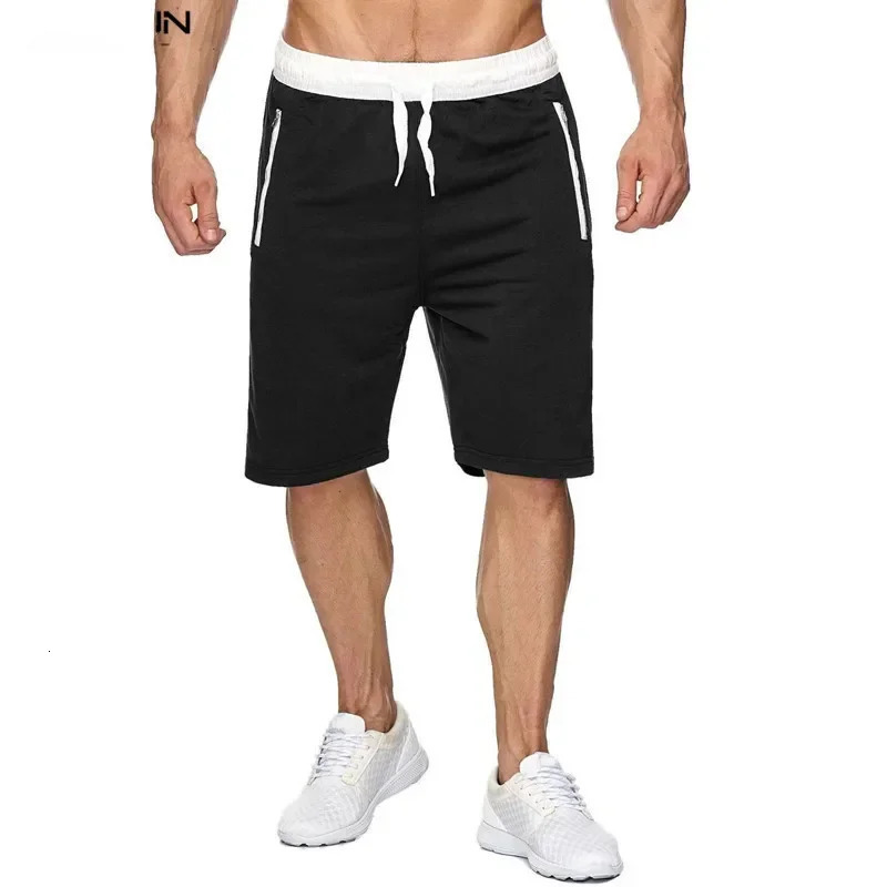 Sports Shorts Mens Beach Zipper Pocket Trouser Fitness Jogging Athletes Running Gym 240808