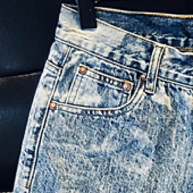 Punk Baggy Jeans For Men Streetwear Washed Printed Pattern Large Size Men Biker Jeans American Loose Jeans High Street Jeans 240808