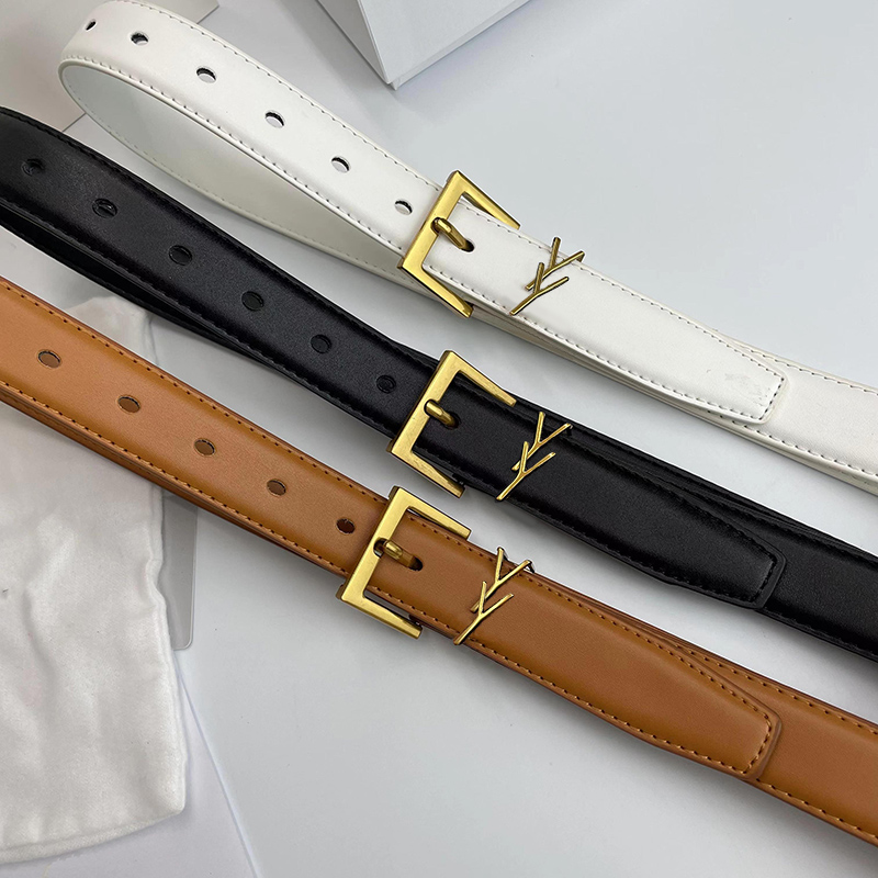 Luxury Designer Belt for Women Genuine Leather Cowhide Width 3cm Men Designers Belts Bronze Buckle Silver Womens Waistband Cintura With box