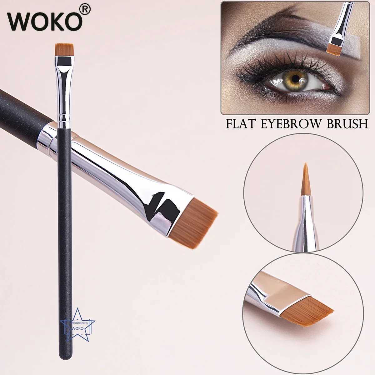 212 Flat Eyebrow Brush Ultrathin Eyebrow Makeup Brushes Flat Eyeliner Brush Thin Eye Liner Brow Contour Beauty Brush Tool Y240807