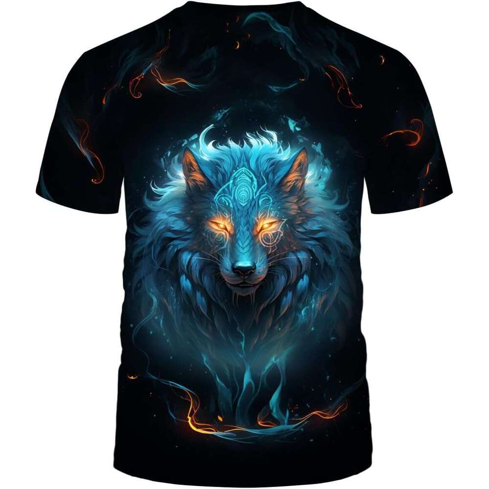 Mens T shirt Funny Wolf Printed T-Shirt Animal Graphic Tee Shirt shirts tshirt graphic tee Casual tops summer clothes Short sleeve Free shipping