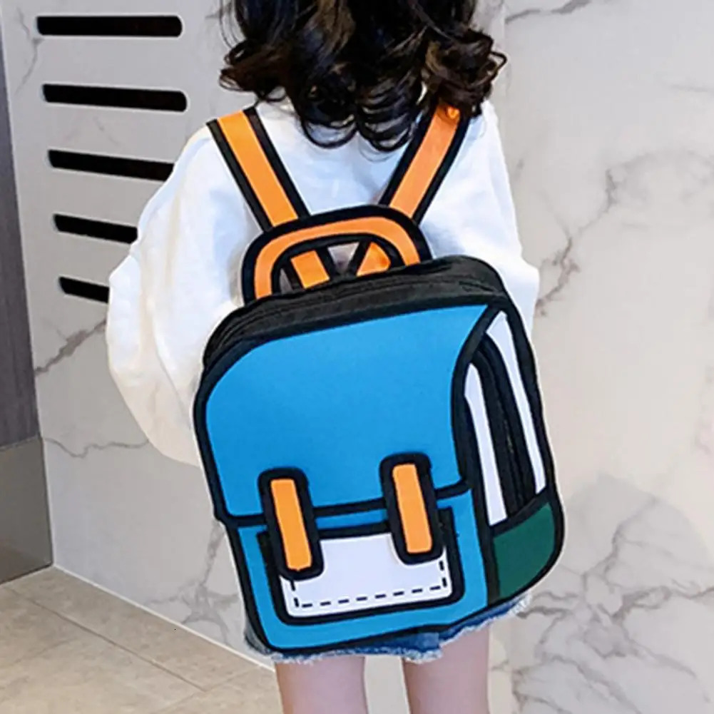 DHwanglijia Creative Comic Bookbag Adjustable Strap Book Storage Lightweight 2D Student Bag Teen designer bag Backpack 240808