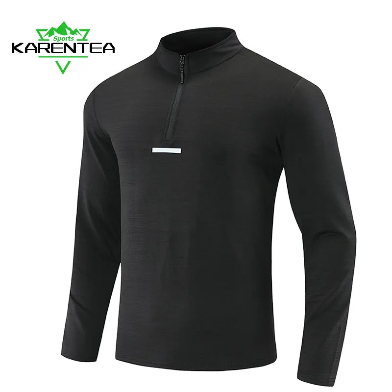 Karentea Running Track and Field Clothing Mens Breathable Reflective Fitness Long Sleeve Tshirt Outdoor Womens Jogging Sports 240827