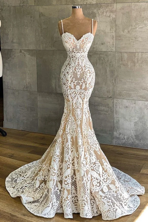 African Elegant Mermaid Wedding Dresses for Bride 2024 Off Shoulder Lace up Closure Sweep Train Beaded Bridal Gowns Customized 03