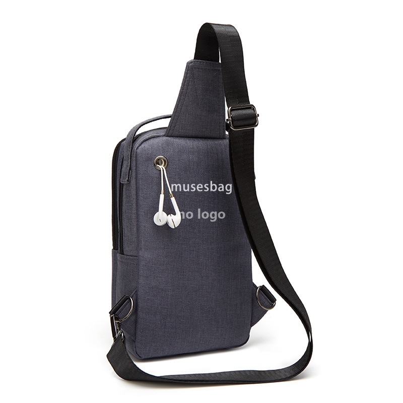 Cross-border men's chest bag canvas small backpack boys casual single shoulder crossbody bag multi-functional outdoor men's bag