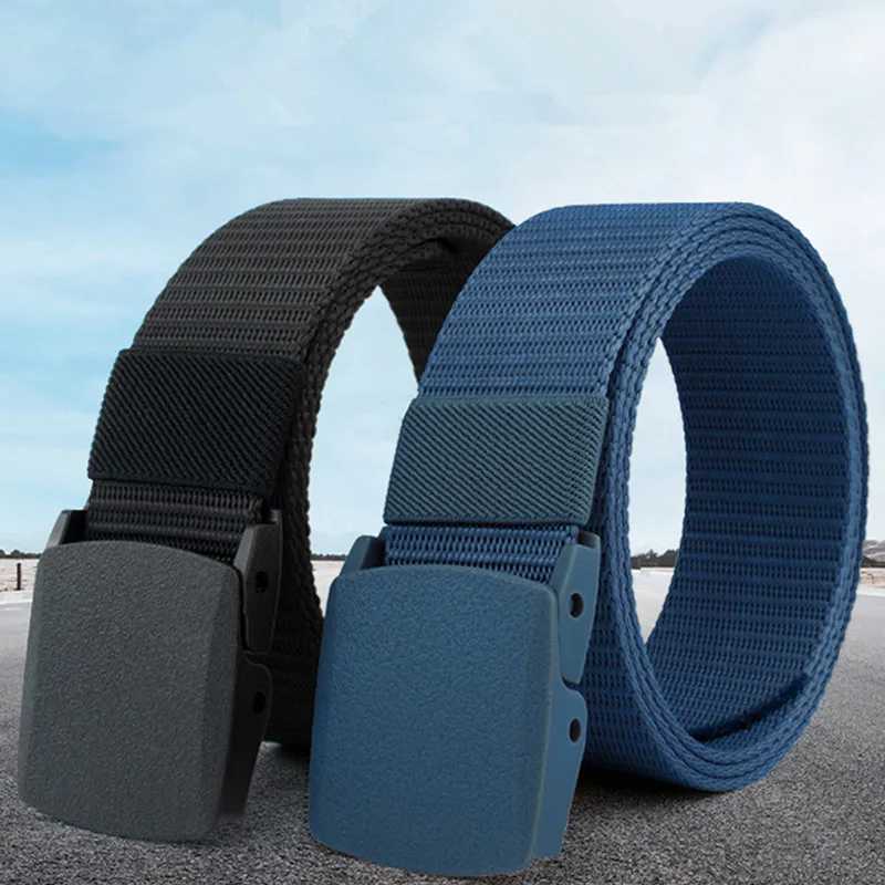 Military mens belt 2023 military adjustable belt mens outdoor travel tactical belt with plastic buckle suitable for pants 120cm W240905